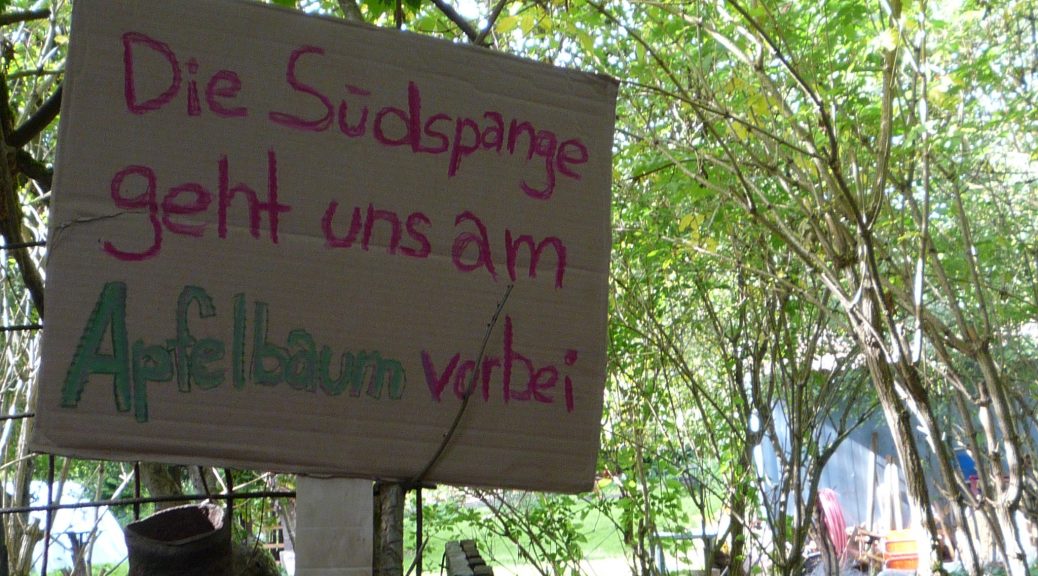 Plakat gegen Südspange in Kiel