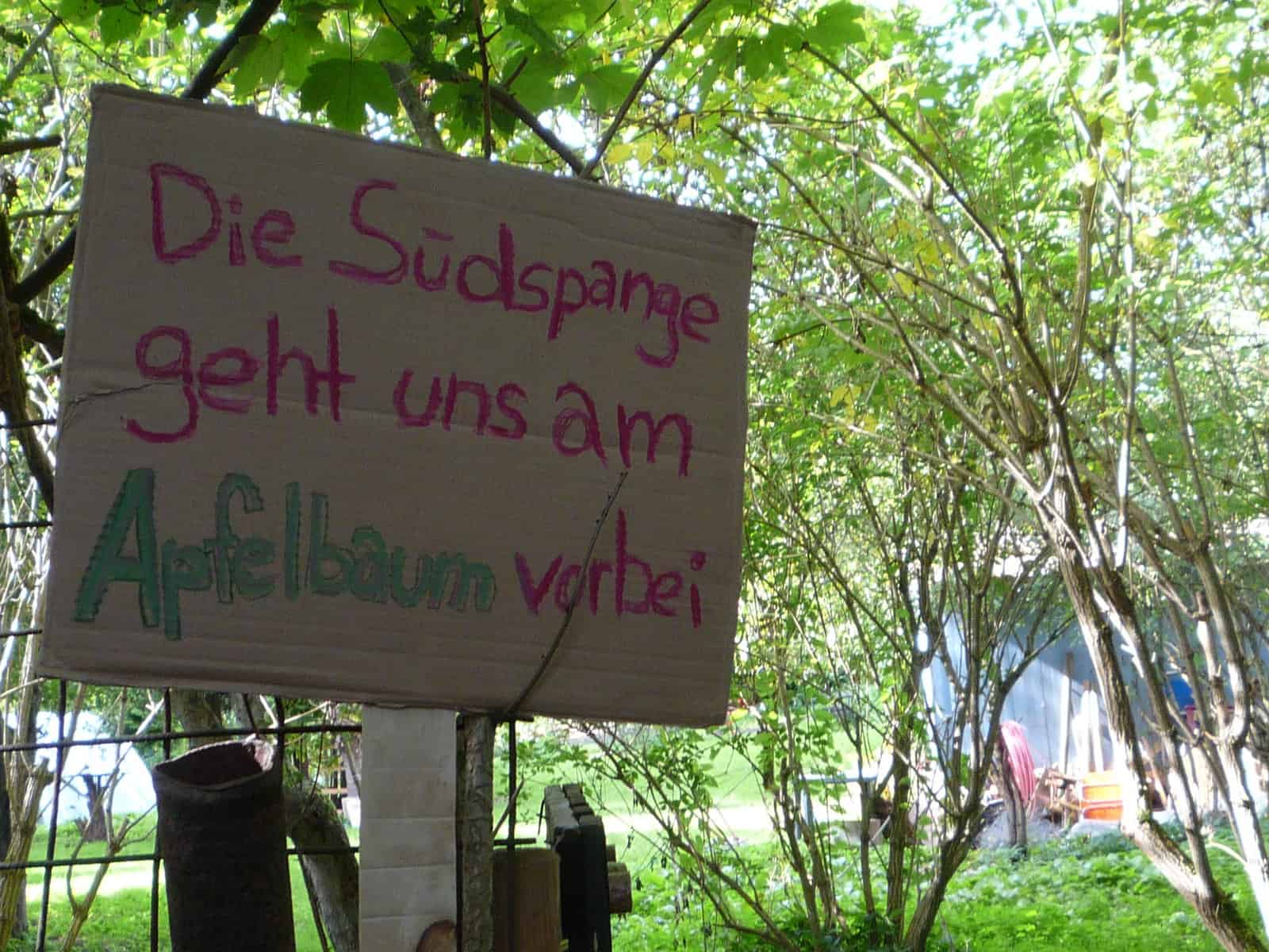 Plakat gegen Südspange in Kiel