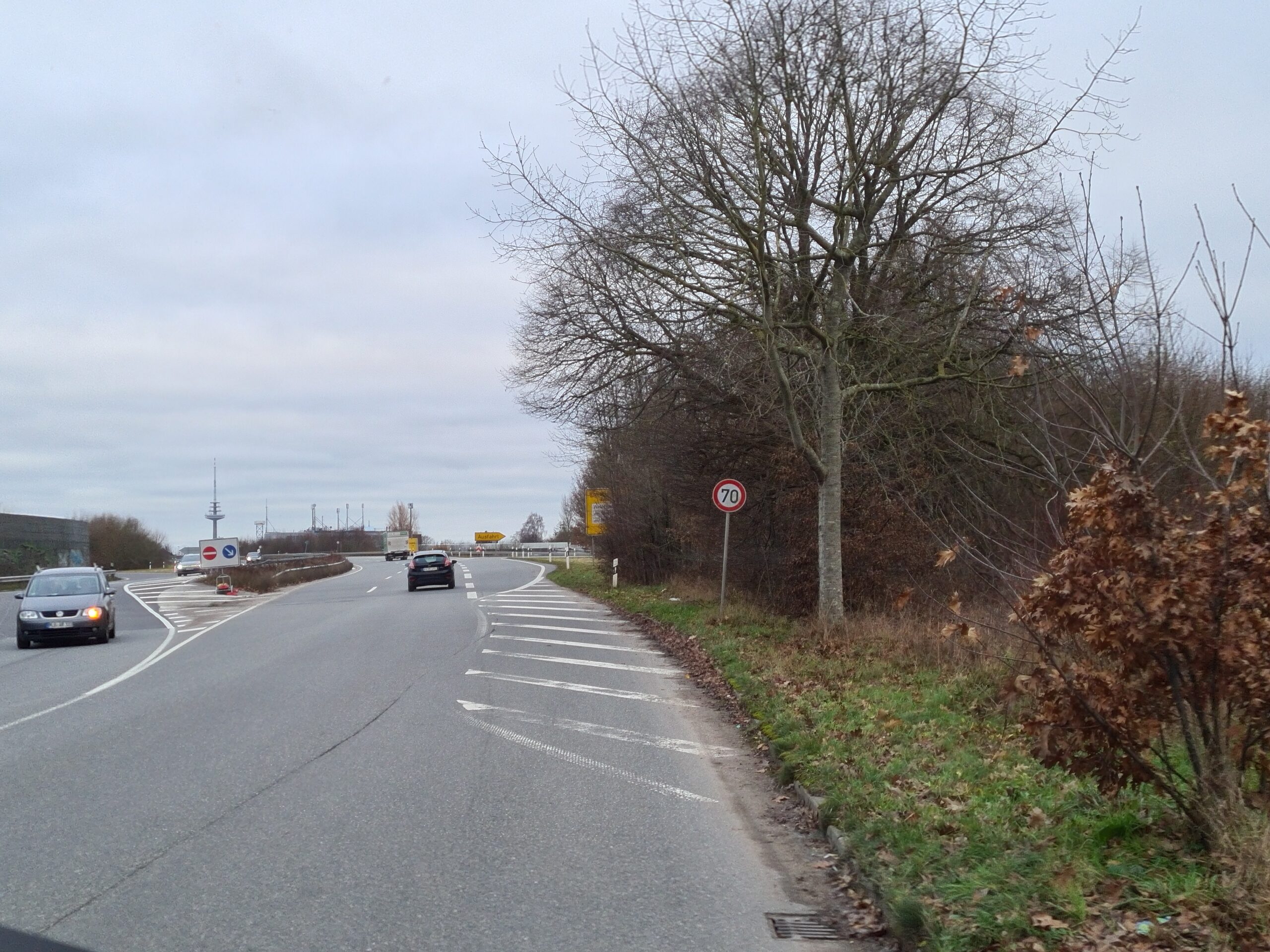 Blick auf die B404 vor Kiel