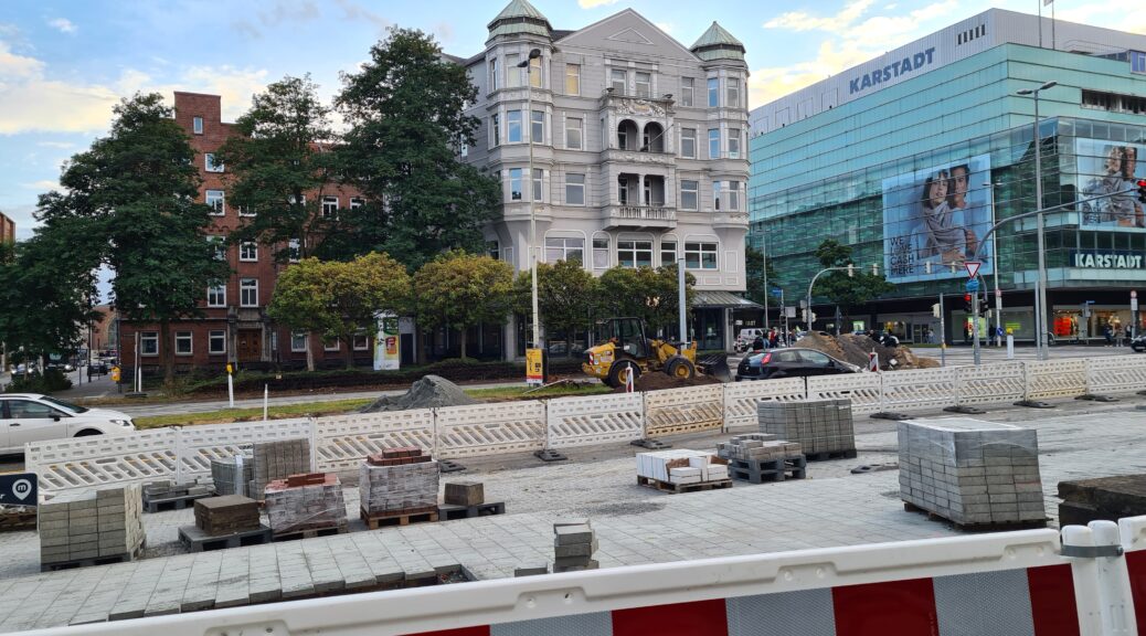 Baustelle vor dem Neuen Rathaus in Kiel