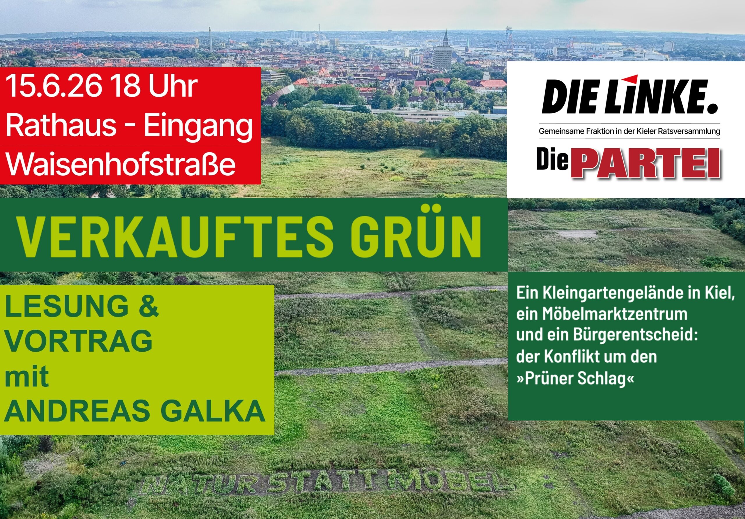 Verkauftes Grün, Vortragsankündigung