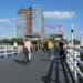 zu Fuß und mit Rad über die Hörnbrücke Kiel